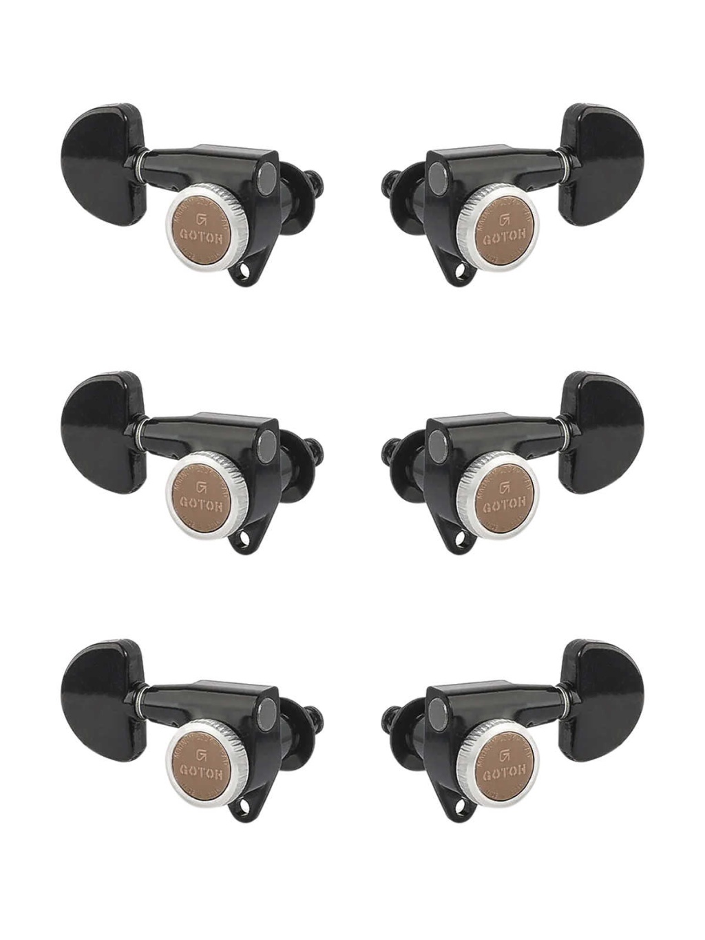 SG301-MGT-20-B-L3+R3 Колки для гитары 3+3, локовые, черные, Gotoh