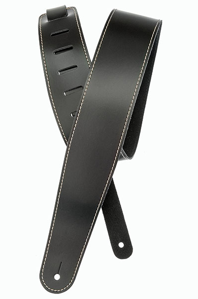25LS00-DX Classic Leather Ремень для гитары, кожаный, черный, контрастная строчка, Planet Waves