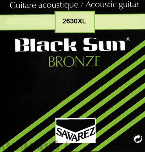 2630XL Black Sun Комплект струн для акустической 12-стр гитары, бронза, Extra Light, 10-47, Savarez