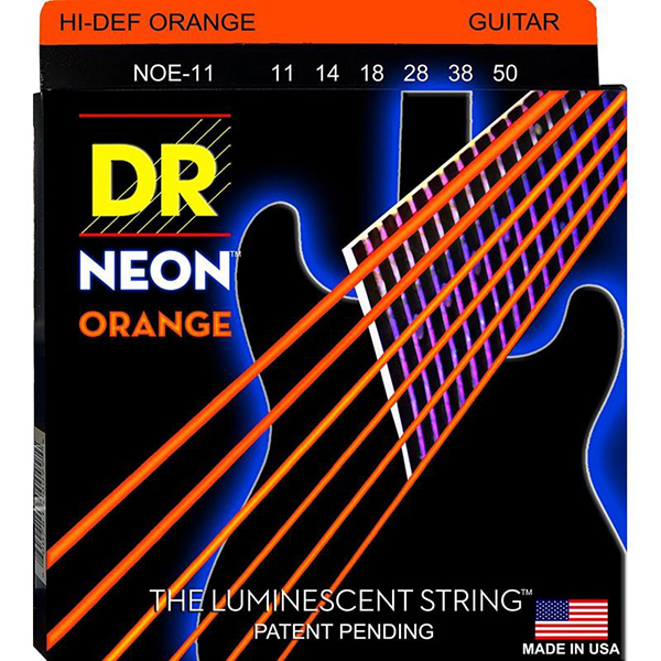 NOE-11 Neon Orange Комплект струн для электрогитары, никелированные, с покрытием, 11-50, DR