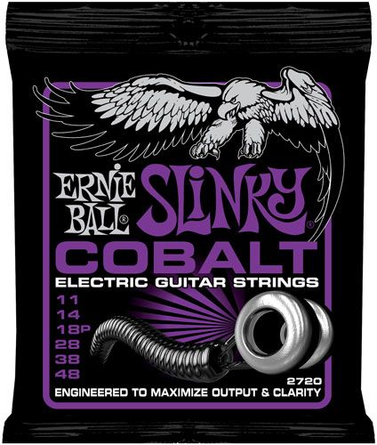 P02720 Cobalt Power Slinky Комплект струн для электрогитары, кобальт 11-48, Ernie Ball
