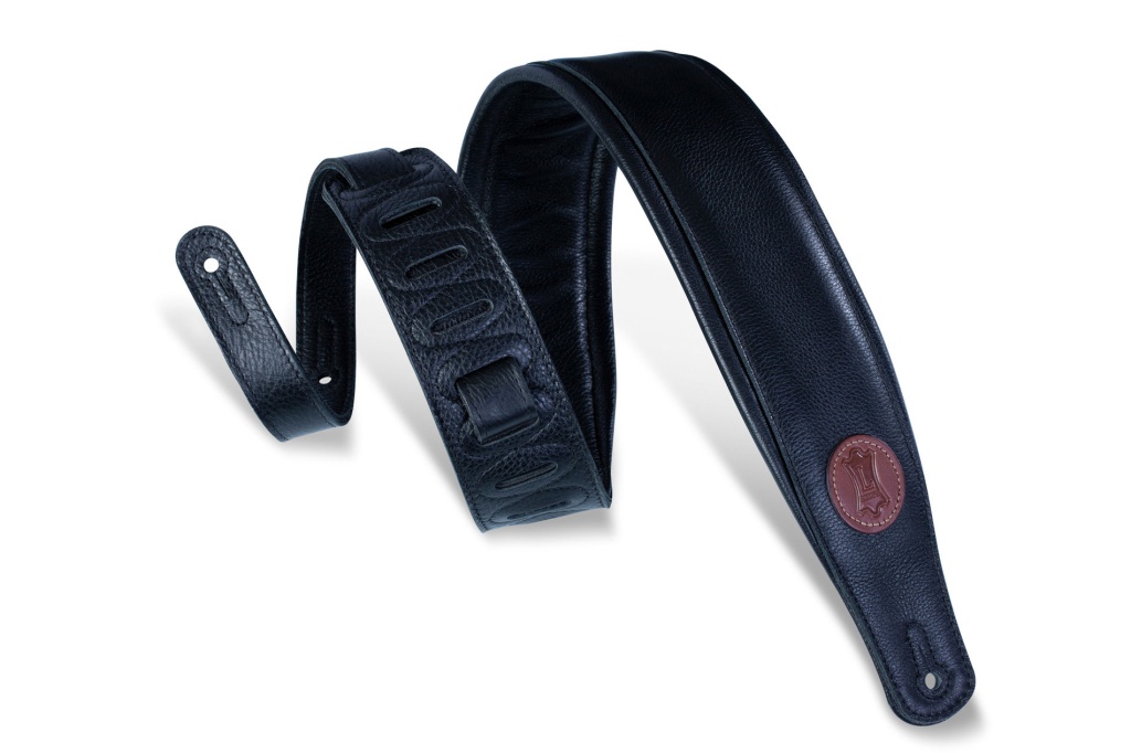 MSS2-BLK Signature Series Ремень для гитары, кожаный, черный, Levy's