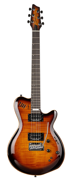 024131 LGXT Cognac Burst Flame AAA Электрогитара, с чехлом, Godin