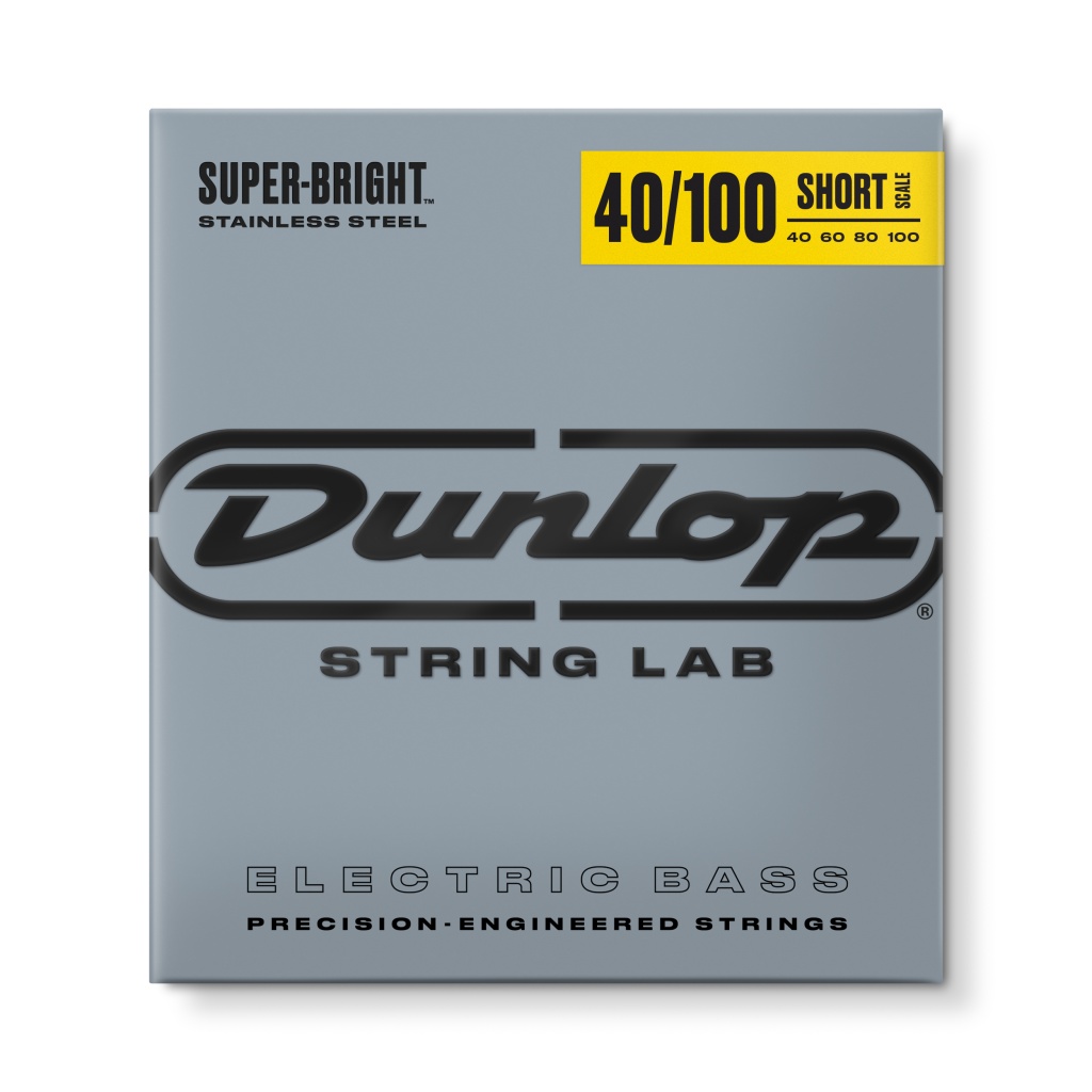 DBSBS40100S Super Bright Комплект струн для бас-гитары, нерж.сталь, Short Scale, 40-100, Dunlop