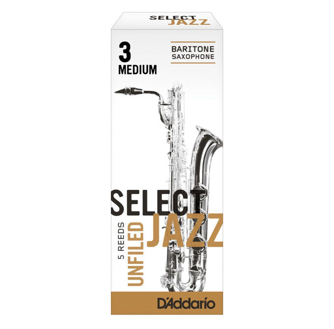 RRS05BSX3M Select Jazz Unfiled Трости для саксофона баритон, размер 3, средние (Medium), 5шт, Rico