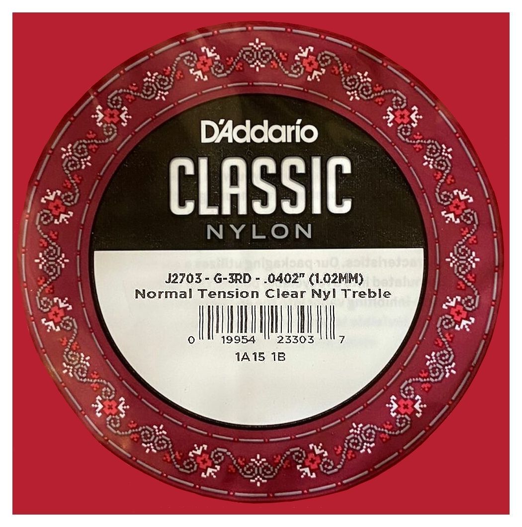 D'ADDARIO J2703 - струна 3-я для классической гитары без обмотки