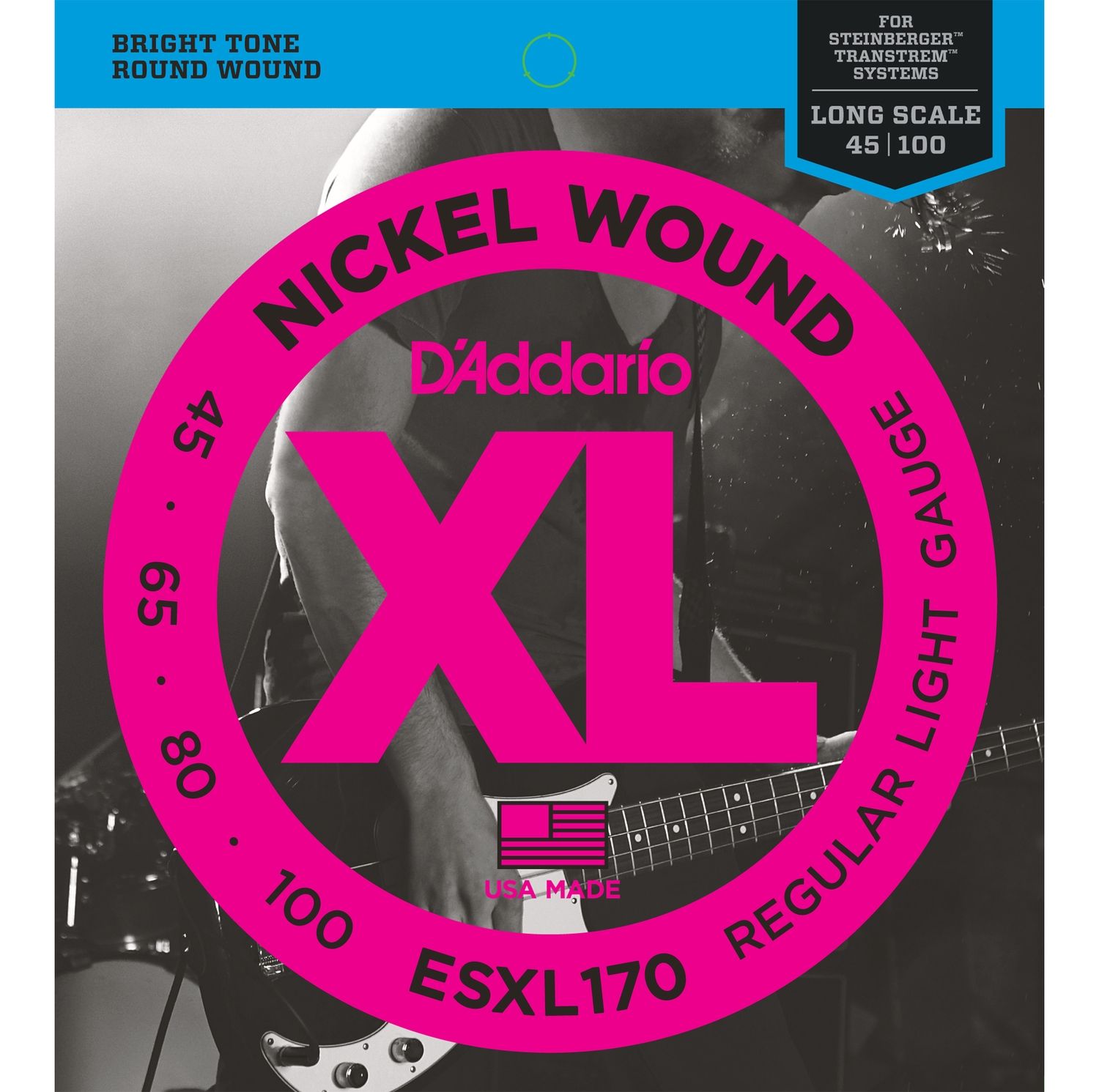 D'ADDARIO ESXL170 - струны для БАС-гитары, Double Ball/Light, 45-100(шарик на 2 концах)
