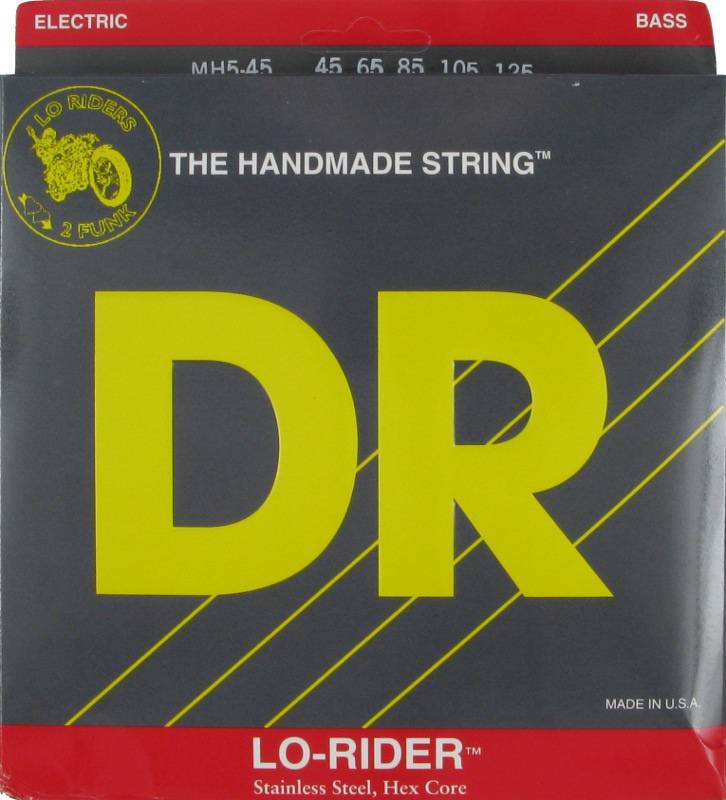 MH5-45 Lo-Rider Комплект струн для 5-струнной бас-гитары, сталь, Medium, 45-125, DR