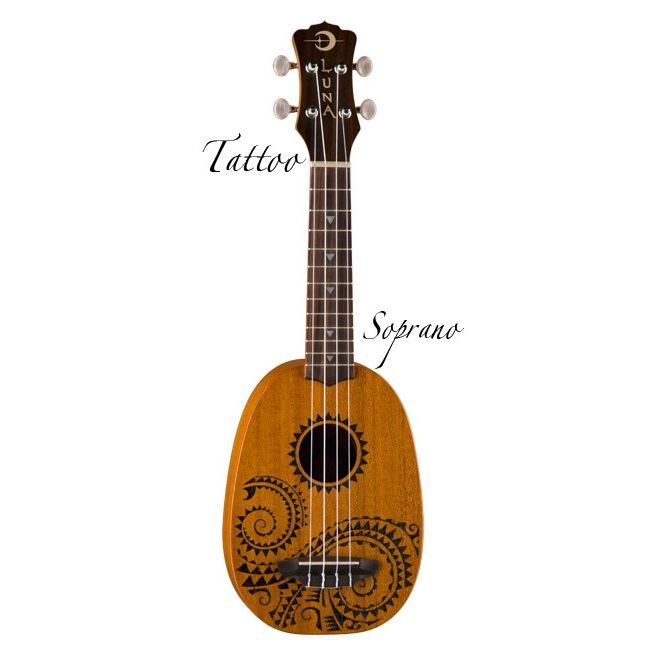 LUNA UKE TATTOO - укулеле, сопрано, чехол, лазерная гравировка - кельтский узор