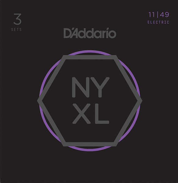 NYXL1149-3P NYXL 3 Комплекта струн для электрогитары, Medium, 11-49, D'Addario