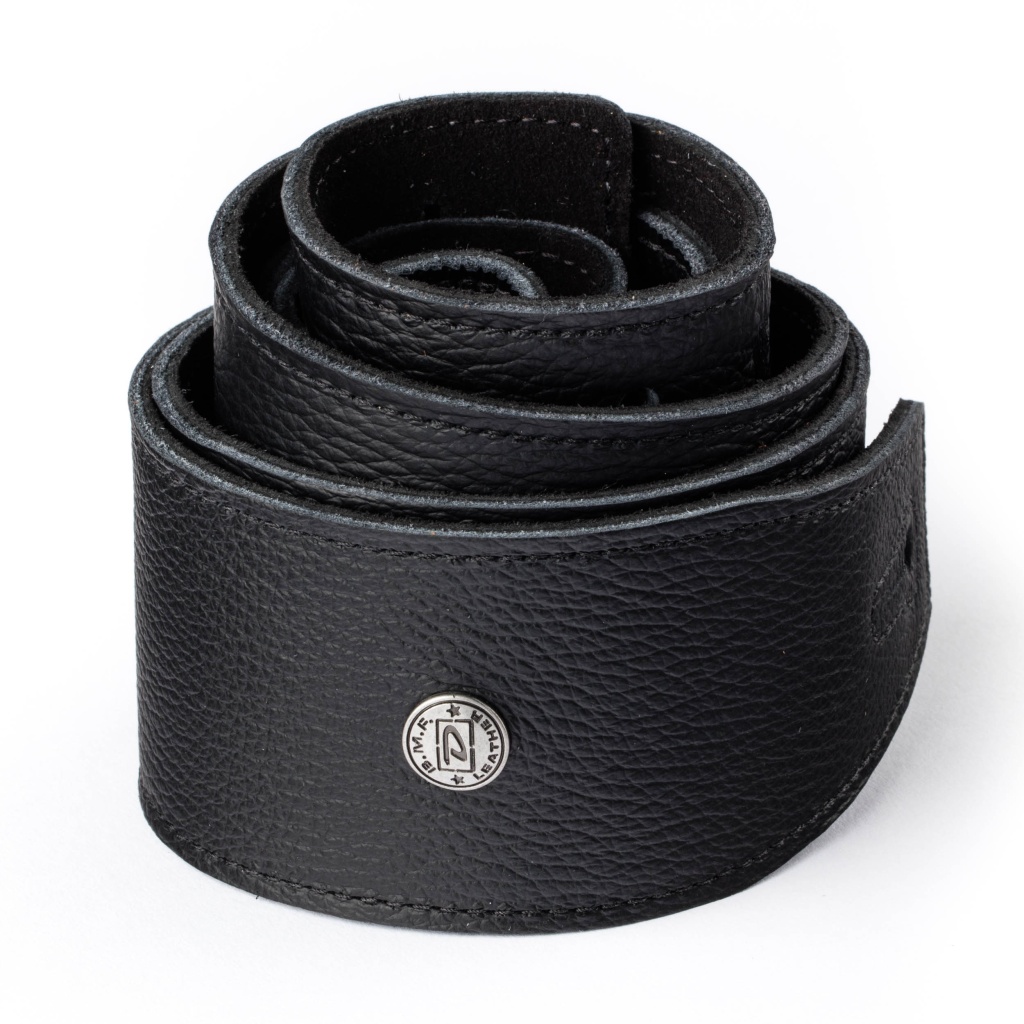 BMF08BK Ремень для гитары, черный, кожаный, ширина 2.5", Dunlop