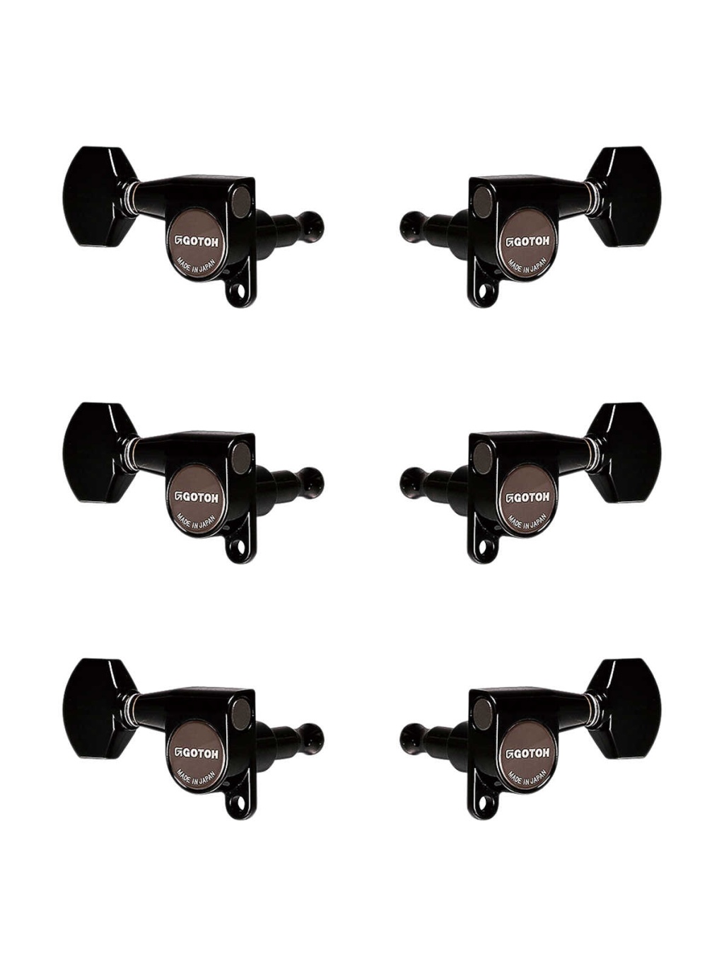 SG360-07-B-L3+R3 Колки для гитары 3+3, черные, Gotoh