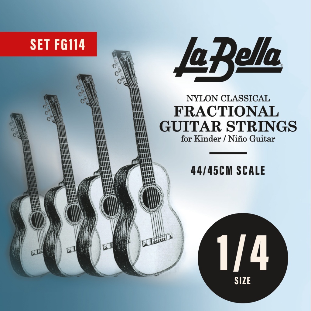 FG114 Комплект струн для классической гитары размером 1/4, посеребренные, La Bella