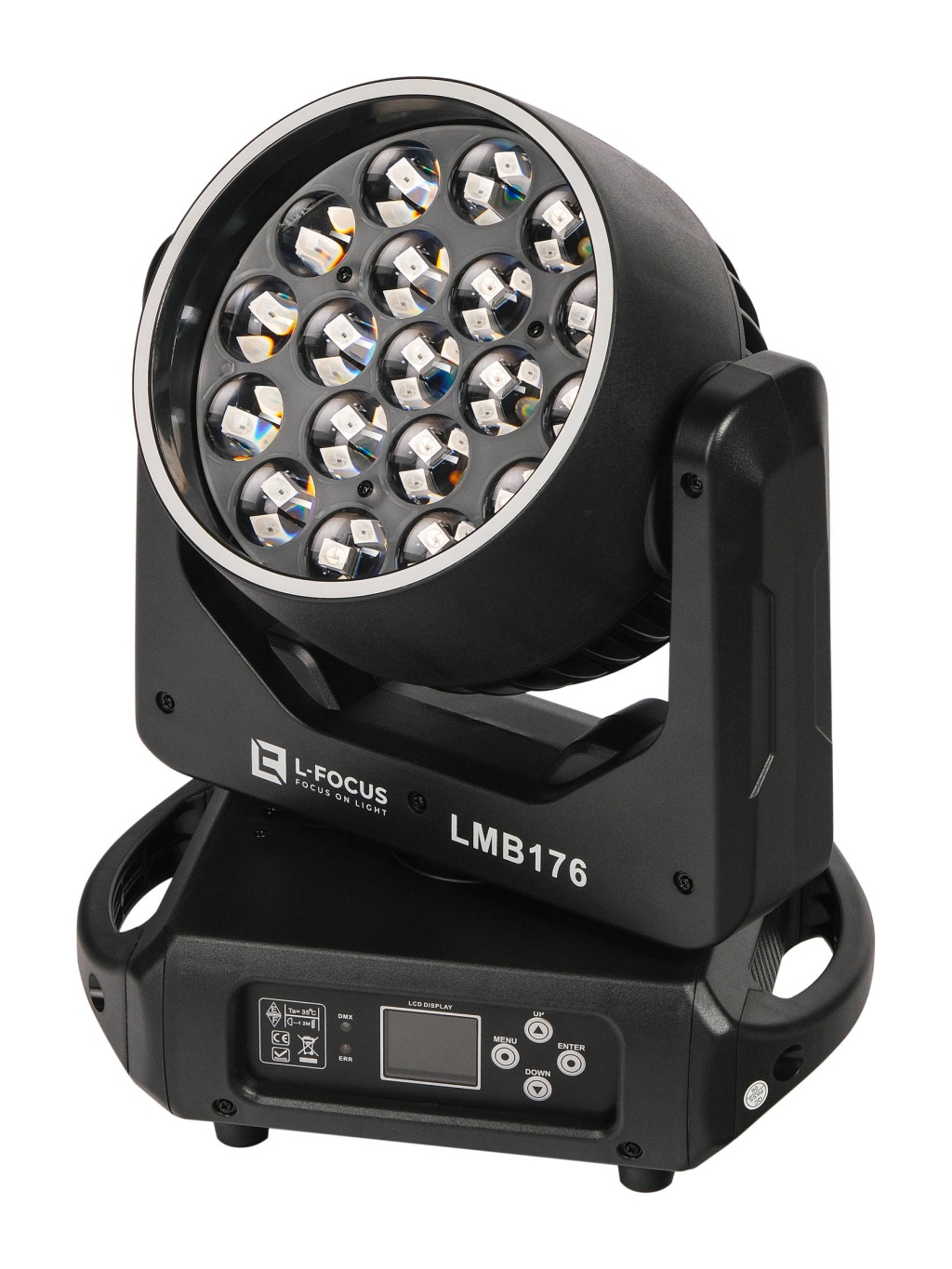 LMB176 Моторизованная световая "голова", RGBW, 19х15Вт, LFocus