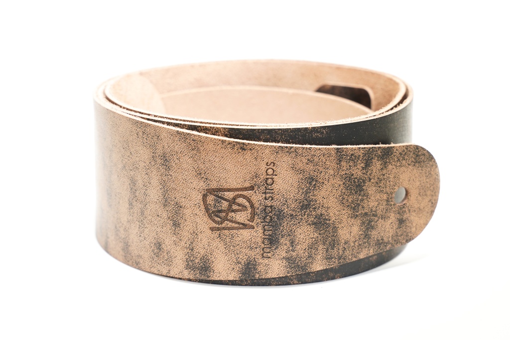 MB6061-128 Ремень для гитары, кожаный, пудра лофт, Mamba straps