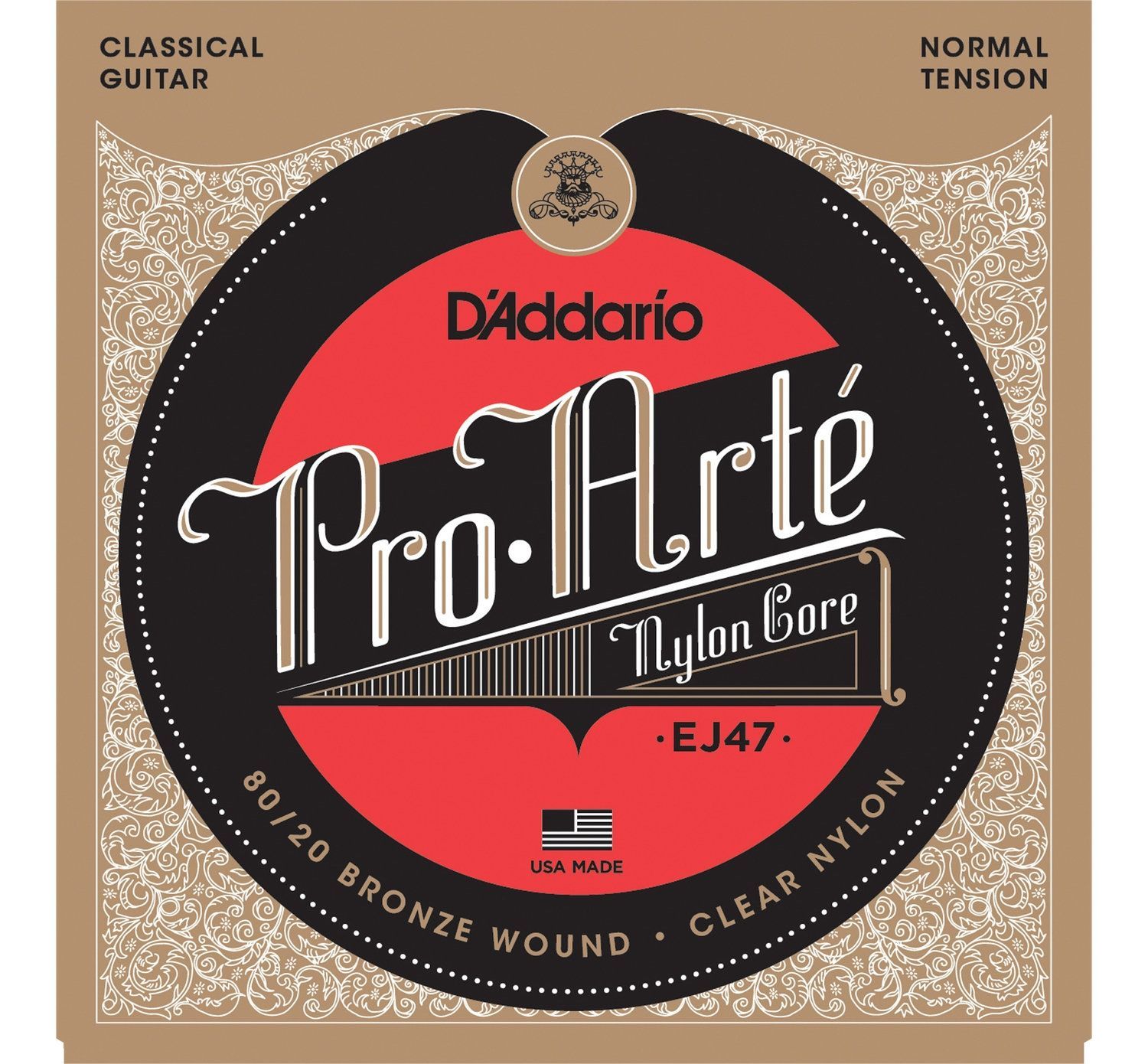 D'ADDARIO EJ47 - струны для классической гитары, Gold, Normal Tension