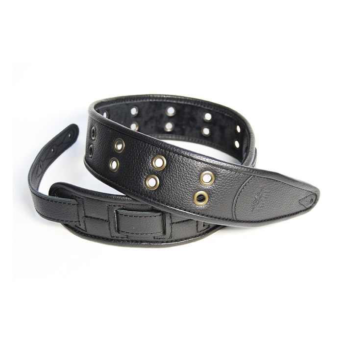 FL7000002CU Leather Custom Ремень для гитары, кожаный, черный, Fidel