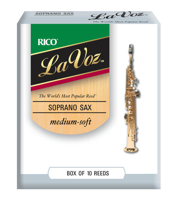 RIC10MS La Voz Трости для саксофона-сопрано, средне-мягкие (Medium-Soft), 10шт в упаковке Rico