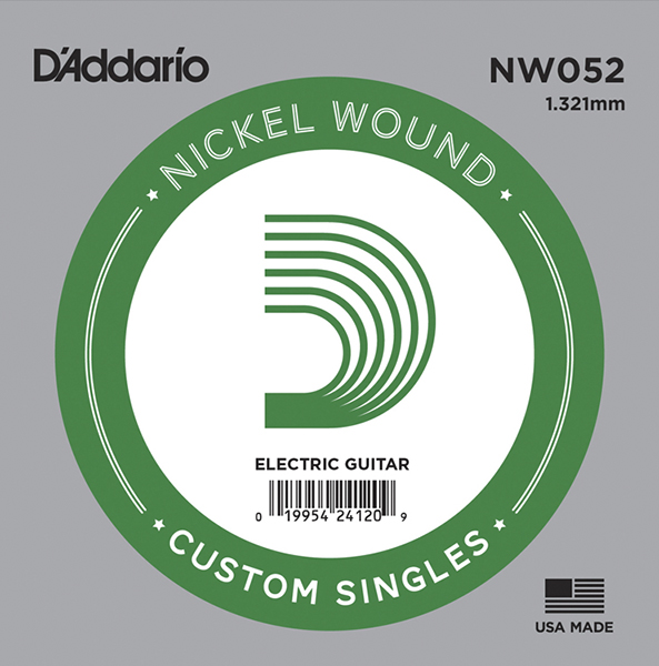 NW052 Nickel Wound Отдельная струна для электрогитары, .052, D'Addario