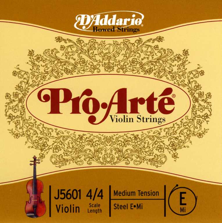 J5601-4/4M-B10 Pro-Arte Отельная струна E/Ми для скрипки размером 4/4, ср. натяж, 10шт, D'Addario