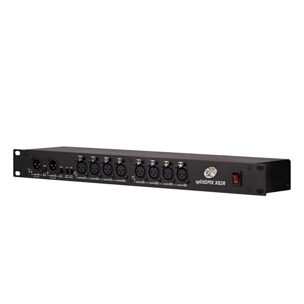 splitDMX-X82R/3PIN [SL229T1] Сплиттер DMX512/RDM 2входа-8выходов, ТМ Siberian Lighting