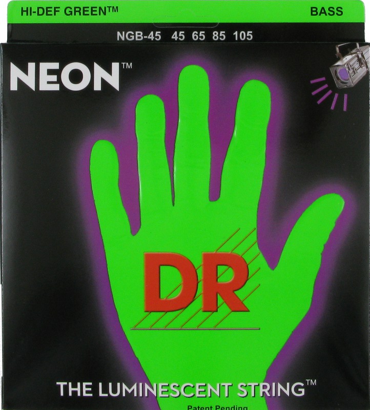 NGB-45 Neon Green Комплект струн для бас-гитары, никелированные, с покрытием, Medium, 45-105, DR