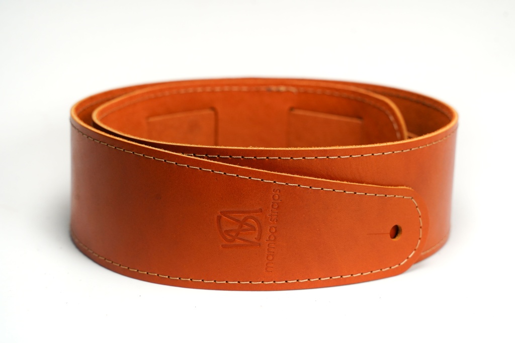 MB6061-115-01 Ремень для гитары, кожаный, рыжий, Mamba straps