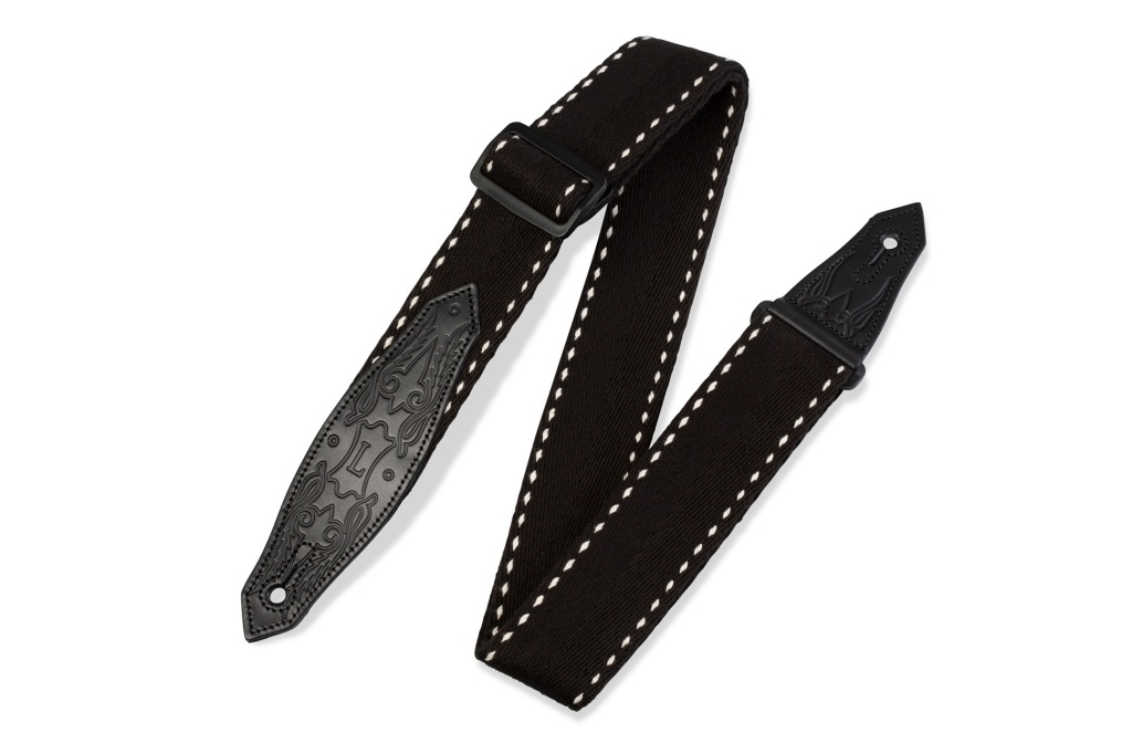 MSSC80-BLK Country/Western Series Ремень для гитары, хлопок, черный, Levy's