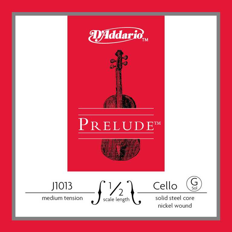J1013-1/2M Prelude Отдельная струна G/Соль для виолончели размером 1/2, среднее натяжение, D'Addario