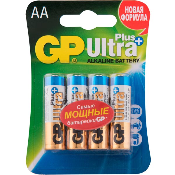 GP15AUPNEW-2CR4 Ultra Plus New Элемент питания АА, 4шт, алкалиновый, GP